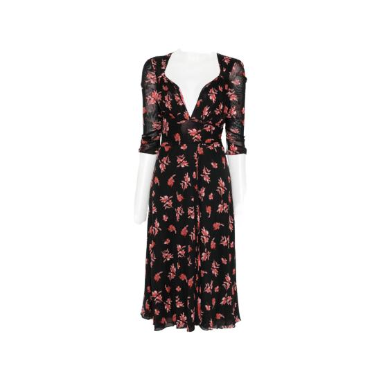26FW 다이앤 본 퍼스텐버그 원피스 D266BIRISBMESH IRISB BLACK RED
