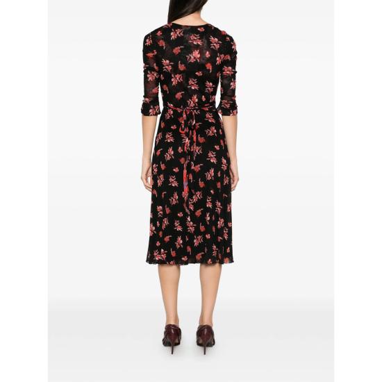 26FW 다이앤 본 퍼스텐버그 원피스 D266BIRISBMESH IRISB BLACK RED - DIANE VON FURSTENBERG
