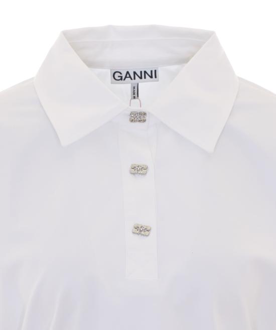 26FW 가니 폴로 티셔츠 A1170009 151 WHITE - GANNI