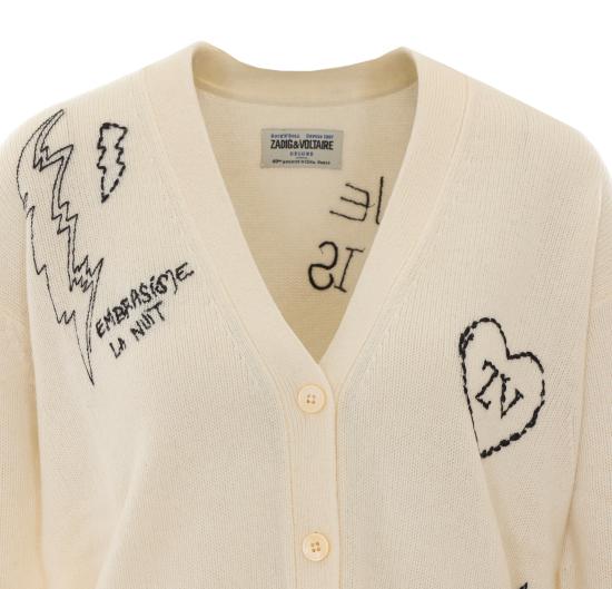 26FW 자딕앤볼테르 가디건 KWCA01698 102 WHITE - ZADIG & VOLTAIRE