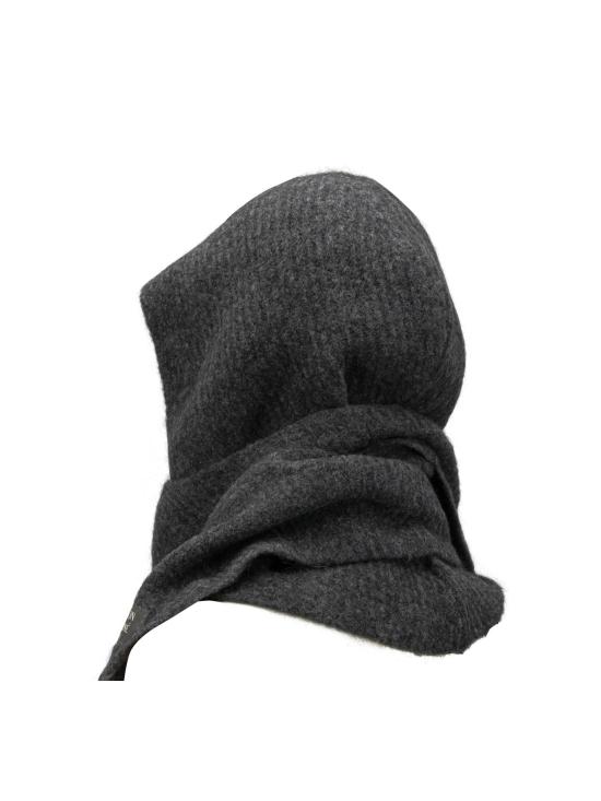 26FW 메종키츠네 머플러/스카프 로고가 있는 후드 스카프 Sciarpe & Foulard 그레이 - MAISON KITSUNE
