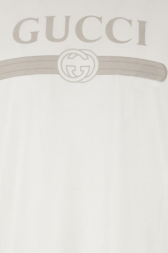 26FW 구찌 웹 스트라이프 프린트 코튼 티셔츠 A0095JXJH5Y 9066 Bianco - GUCCI
