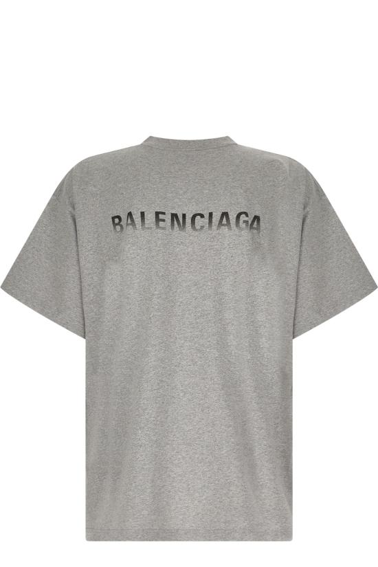 26FW 발렌시아가 백 그래디언트 오버사이즈 티셔츠 850345TVVE6 1302 LIGHT HEATHER GREY - BALENCIAGA