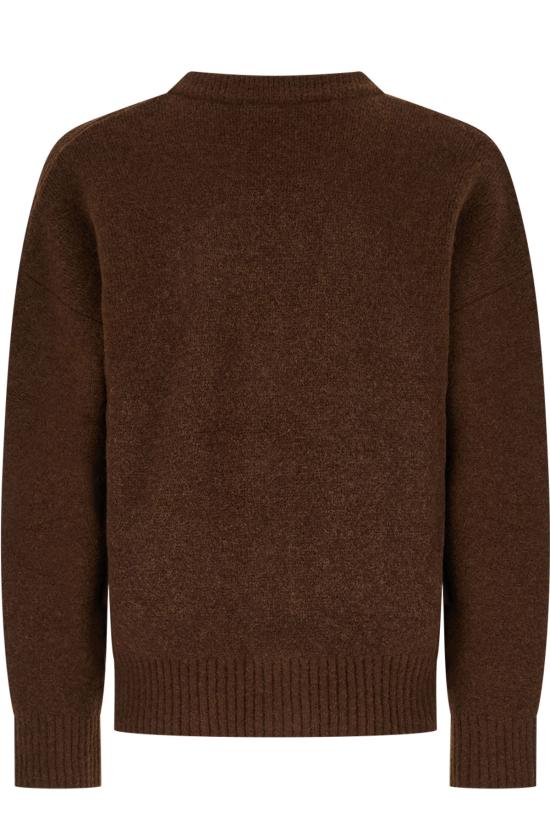 26FW 아미 빅 하트 로고 알파카 니트 가디건 UKC365KN0135 A362 MARRON CHOCOLAT ECRU - AMI