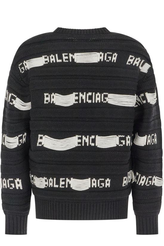 26FW 발렌시아가 스웨터 A0094CT1818 1070 BLACK WHITE - BALENCIAGA