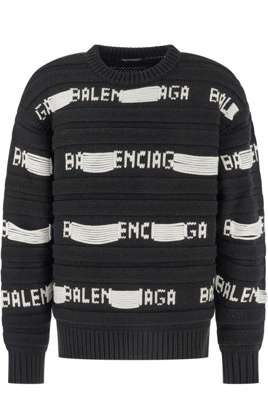 26FW 발렌시아가 스웨터 A0094CT1818 1070 BLACK WHITE