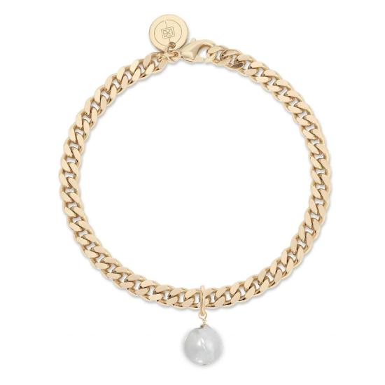  Eklexic Jewelry 바디 주얼리 에클렉식 주얼리 마이크로 링크 커브 체인 진주 참 팔찌 골드