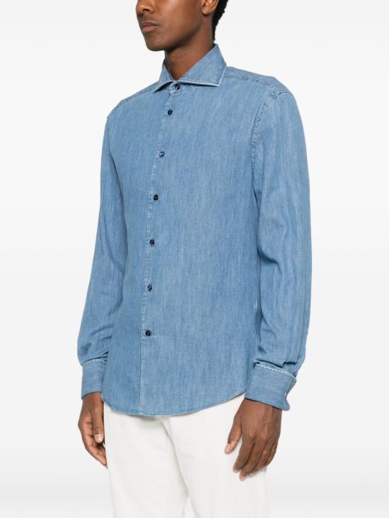 26FW 브루넬로 쿠치넬리 셔츠 MH192S1898 C8333 LIGHT BLUE - BRUNELLO CUCINELLI