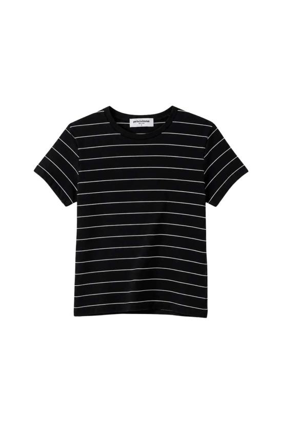  퍼펙트 화이트 티 반팔 티셔츠 리스트 스트라이프 - PERFECT WHITE TEE