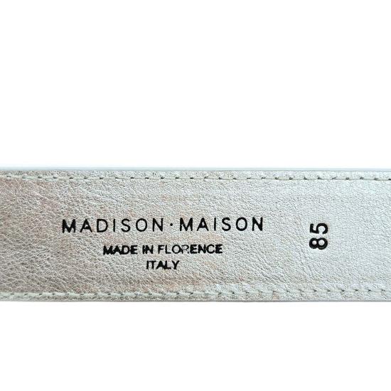  매디슨 메종 의류 실버 악어 무늬 엠보싱 가죽 벨트 - MADISON MAISON