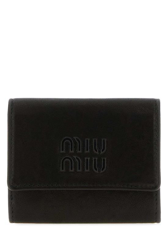 26FW 미우미우 로고 나파 레더 지갑 5ML071AEFX F0002 Black