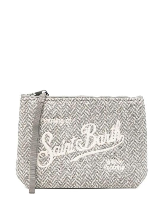 26FW 세인트바쓰 클러치/파우치 ALI0022 00283M HERRINGBONE 15 STRASS EMB