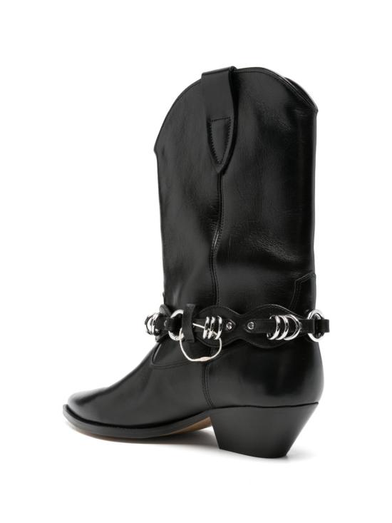 26FW 이자벨마랑 듀에르토 레더 카우보이 웨스턴 앵클 부츠 BO0003FF D4A16S 01BK BLACK - ISABEL MARANT