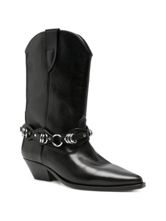 26FW 이자벨마랑 듀에르토 레더 카우보이 웨스턴 앵클 부츠 BO0003FF D4A16S 01BK BLACK - ISABEL MARANT