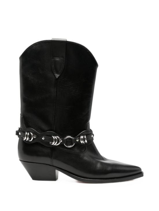 26FW 이자벨마랑 듀에르토 레더 카우보이 웨스턴 앵클 부츠 BO0003FF D4A16S 01BK BLACK