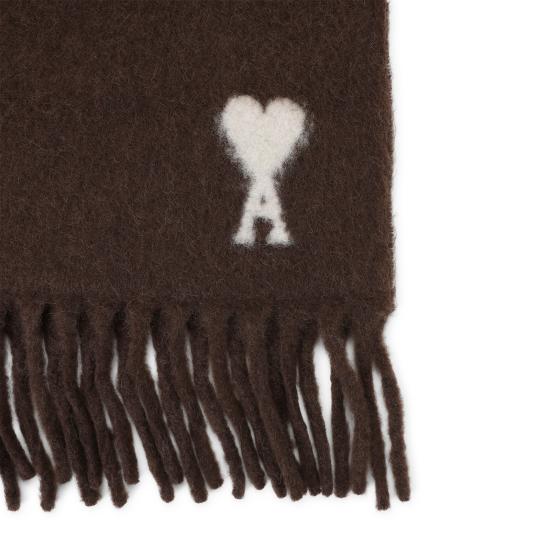 26FW 아미 알파카 아미 드 꾀흐 스카프 USF673 AW0004 2221 CHOCOLATE BROWN - AMI