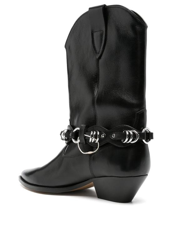 26FW 이자벨마랑 듀에르토 레더 카우보이 웨스턴 앵클 부츠 BO0003FF D4A16S 01BK BLACK - ISABEL MARANT