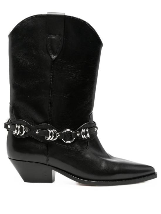 26FW 이자벨마랑 듀에르토 레더 카우보이 웨스턴 앵클 부츠 BO0003FF D4A16S 01BK BLACK