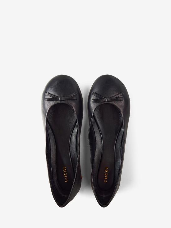 26FW 구찌 뱀부 레더 발레리나 플랫 슈즈 A0065Z BLACK - GUCCI