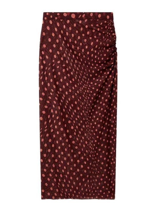 26FW 스텔라 맥카트니 롱 스커트 6J04353SQA756107 DARK RED