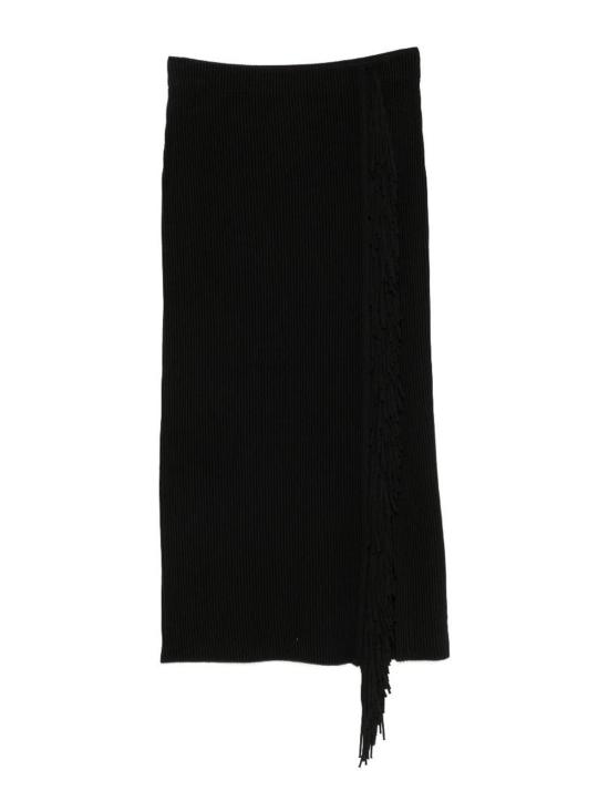 26FW 엠포리오 아르마니 미디 스커트 EW004681AF29173UC001 BLACK