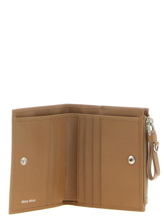26FW 미우미우 로고 글로시 레더 지갑 5ML0502A44F0770 Beige - MIU MIU