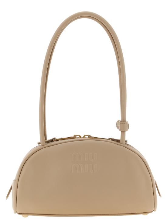26FW 미우미우 보 레더 스몰 토트백 5BB192VOOO2CRWF0036 Beige