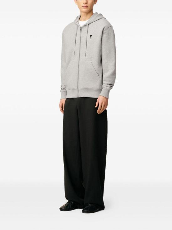 26FW 아미 하트 로고 후드 집업 HSW7657300951 GREY - AMI