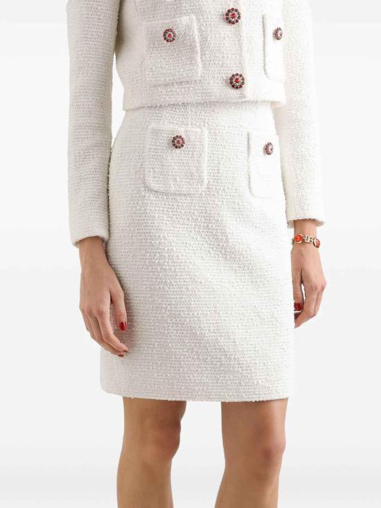 26FW 돌체앤가바나 미디 스커트 F4DE9ZHUMW9W0001 WHITE - DOLCE & GABBANA