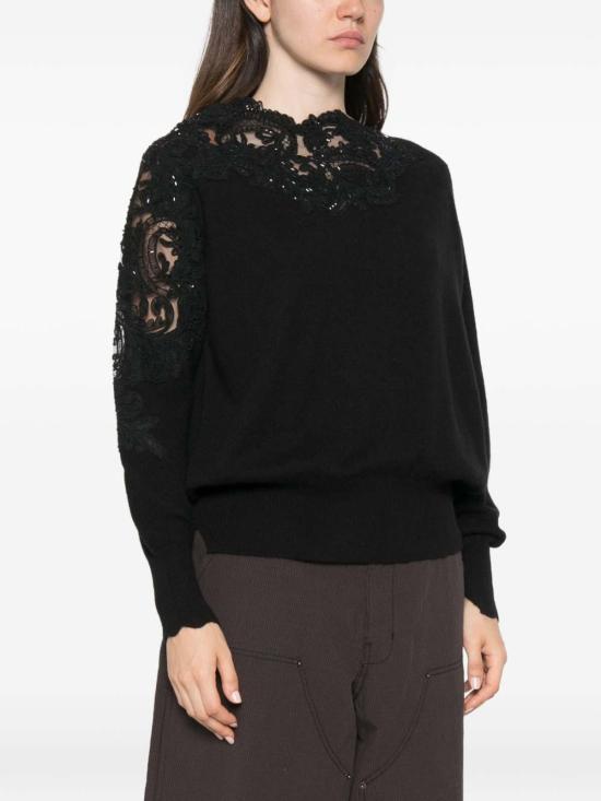 26FW 에르마노 설비노 탑 D495M331APCTPYU95708 BLACK - ERMANNO SCERVINO