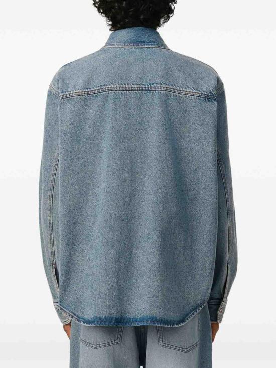 26FW 아미 아미 드 꾀흐 데님 오버셔츠 UJK918DE0046480 LIGHT BLUE - AMI