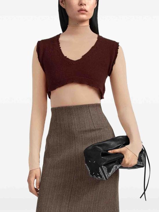 26FW 마르지엘라 크롭 니트 탱크 탑 S29FB0112M13337211 DARK RED - MAISON MARGIELA