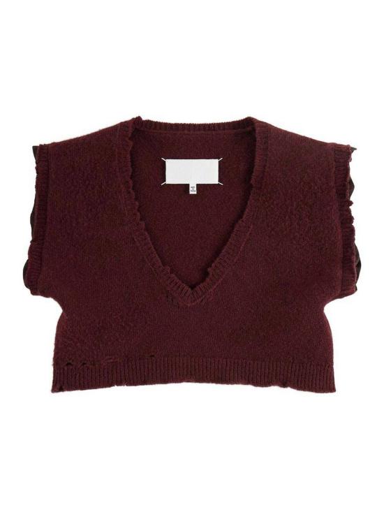 26FW 마르지엘라 크롭 니트 탱크 탑 S29FB0112M13337211 DARK RED