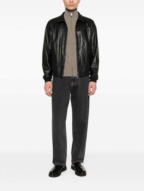 26FW 엠포리오 아르마니 가죽 자켓 EM005323AF24371UC001 BLACK - EMPORIO ARMANI