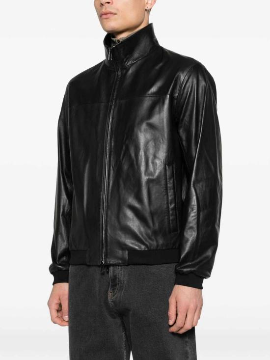 26FW 엠포리오 아르마니 가죽 자켓 EM005323AF24371UC001 BLACK - EMPORIO ARMANI