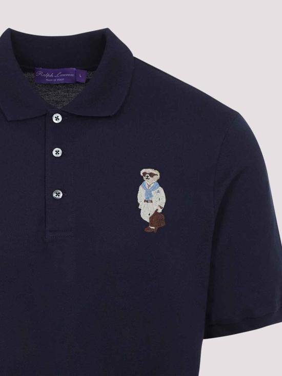 26FW 랄프로렌 퍼플라벨 폴로 티셔츠 790P17381002 DARK BLUE - RALPH LAUREN PURPLE LABEL