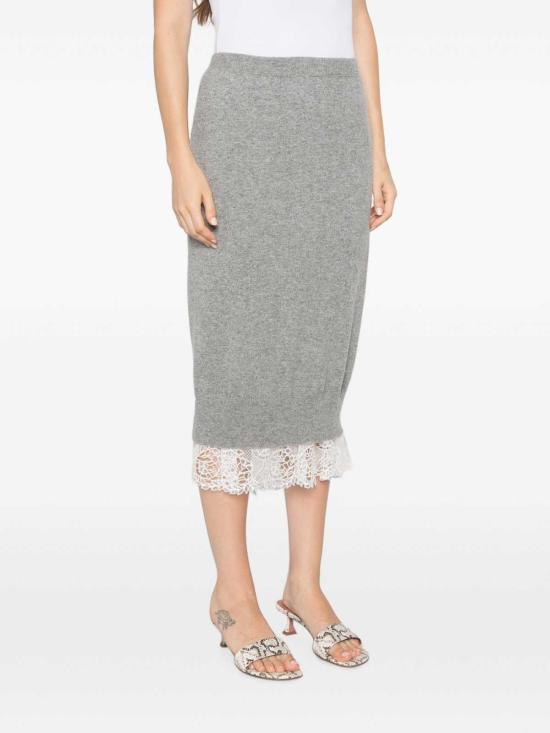 26FW 에르마노 설비노 미디 스커트 D492O308APPYUN1704 GREY - ERMANNO SCERVINO