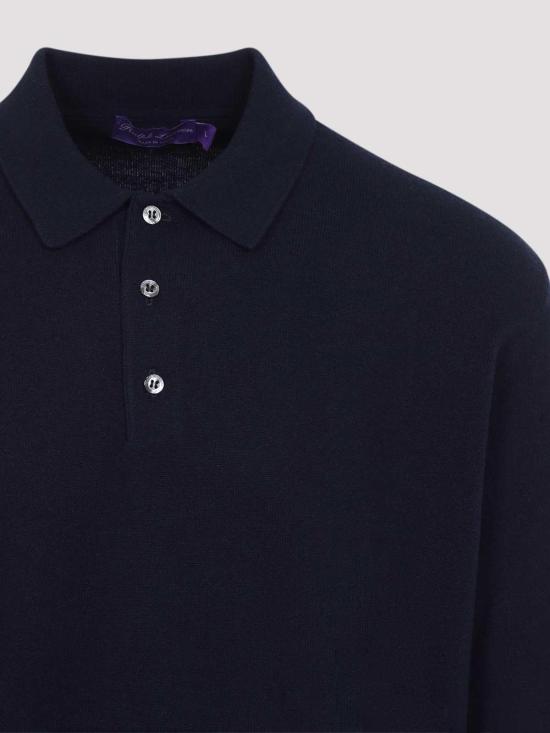 26FW 랄프로렌 퍼플라벨 폴로 티셔츠 790P22444002 BLUE - RALPH LAUREN PURPLE LABEL