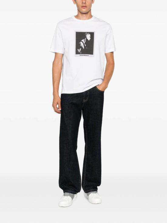 26FW 엠포리오 아르마니 반팔 티셔츠 EM006931AF23082F0302 WHITE - EMPORIO ARMANI