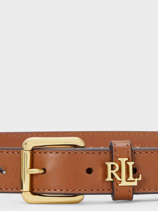 25FW 랄프 로렌 로고 키퍼 가죽 슬림 벨트 412968763002 RED - RALPH LAUREN