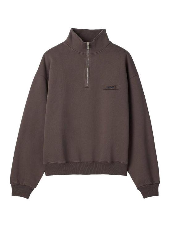 26FW 자크뮈스 하프 집업 스웨트 셔츠 SSM00313AJ00174850 BROWN