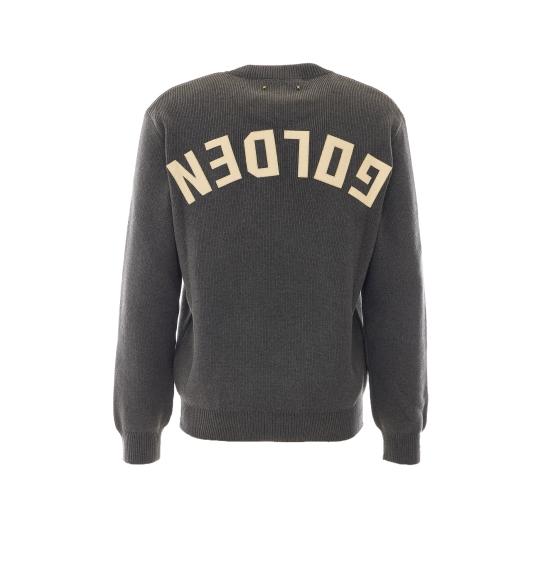 26FW 골든구스 로고 코튼 라운드넥 스웨터 GMP00841 P00066260304 GREY - GOLDEN GOOSE