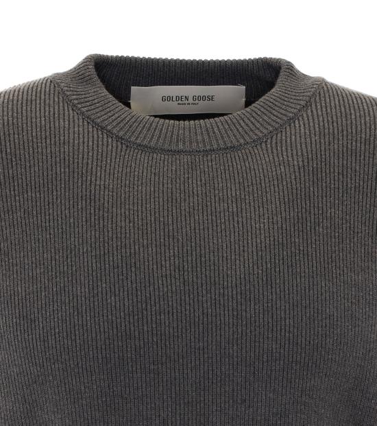 26FW 골든구스 로고 코튼 라운드넥 스웨터 GMP00841 P00066260304 GREY - GOLDEN GOOSE