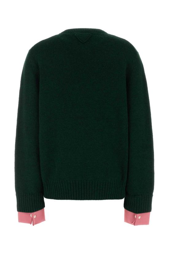 26FW 프라다 울 캐시미어 크루넥 스웨터 P24F3VSOOO6339 F0422 Green - PRADA