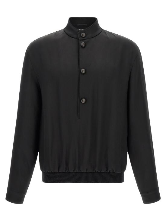 26FW 에르메네질도제냐 긴팔 티셔츠 402614A49SS5O4100 Black