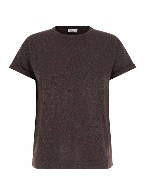 26FW 브루넬로 쿠치넬리 스파클링 캐시미어 실크 니트 티셔츠 M41810000C4211 Brown