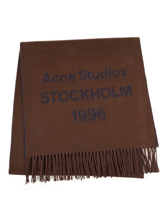 26FW 아크네 스튜디오 시그니처 로고 울 머플러 CA0398 AI8 BROWN BLUE - ACNE STUDIOS