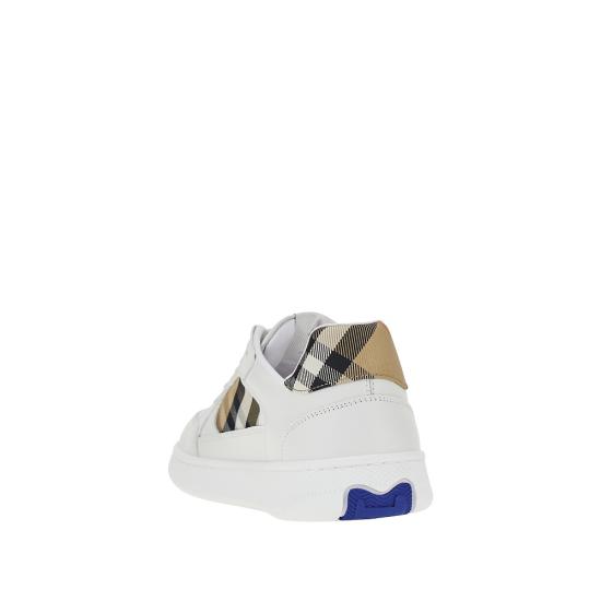 26FW 버버리 레더 체크 테라스 스니커즈 8108649 White - BURBERRY