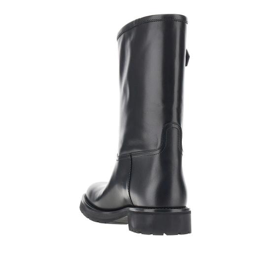 26FW 구찌 웹 디테일 레더 컴뱃 부츠 A006FSAAHEX Black - GUCCI