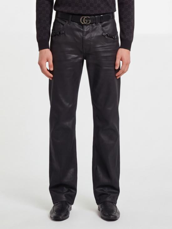 26FW 구찌 홀스빗 디테일 코튼 데님 팬츠 860844 BLACK